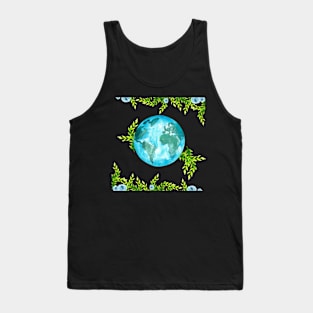 Watercolor Earth Flower Tank Top